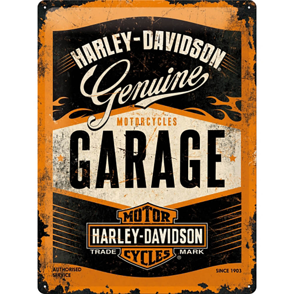 Plaque Vintage Garage - Harley Davidson