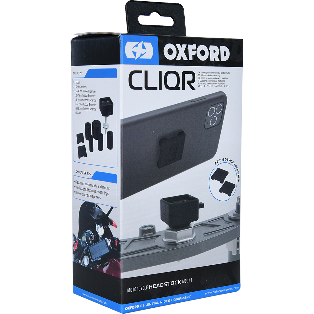 Support smartphone CliqR pour T de fourche Oxford moto : ,  support smartphone de moto